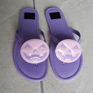 Pastel jack-o-lantern flip flops